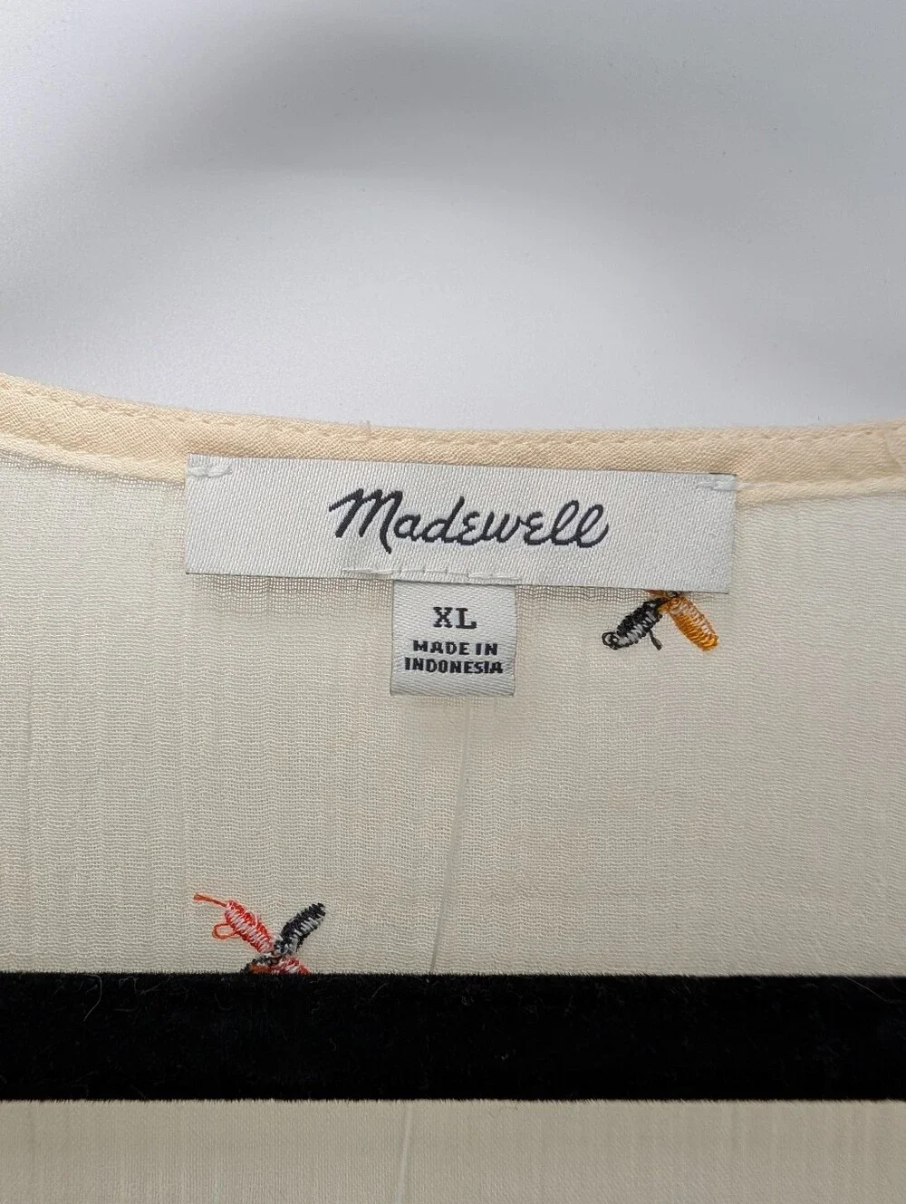 NWT Madewell Embroidered Gazebo Top | Size XL | Cream Short Sleeve Summer